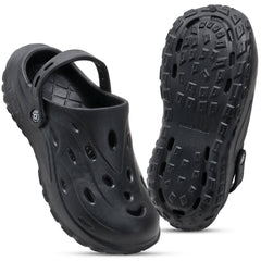 MidnightGrip Black Comfort Clogs