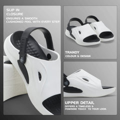 White & Black Comfort Clogs