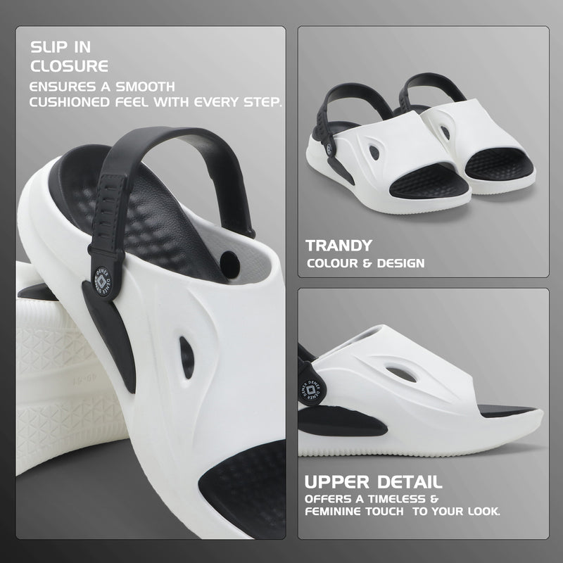White & Black Comfort Clogs