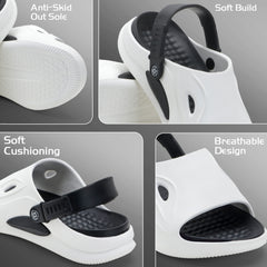 White & Black Comfort Clogs
