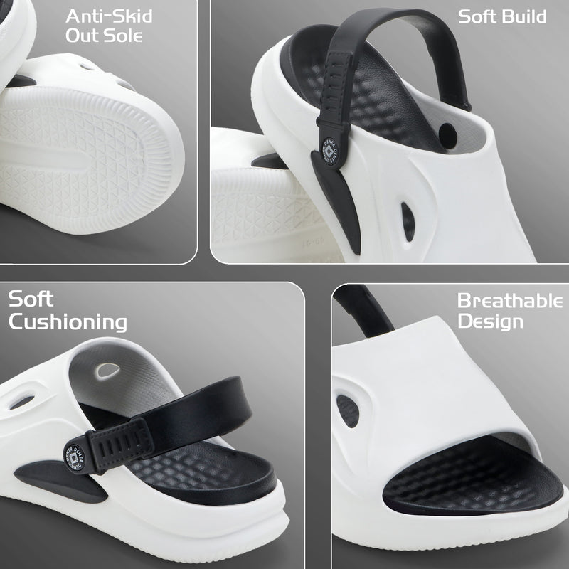 White & Black Comfort Clogs