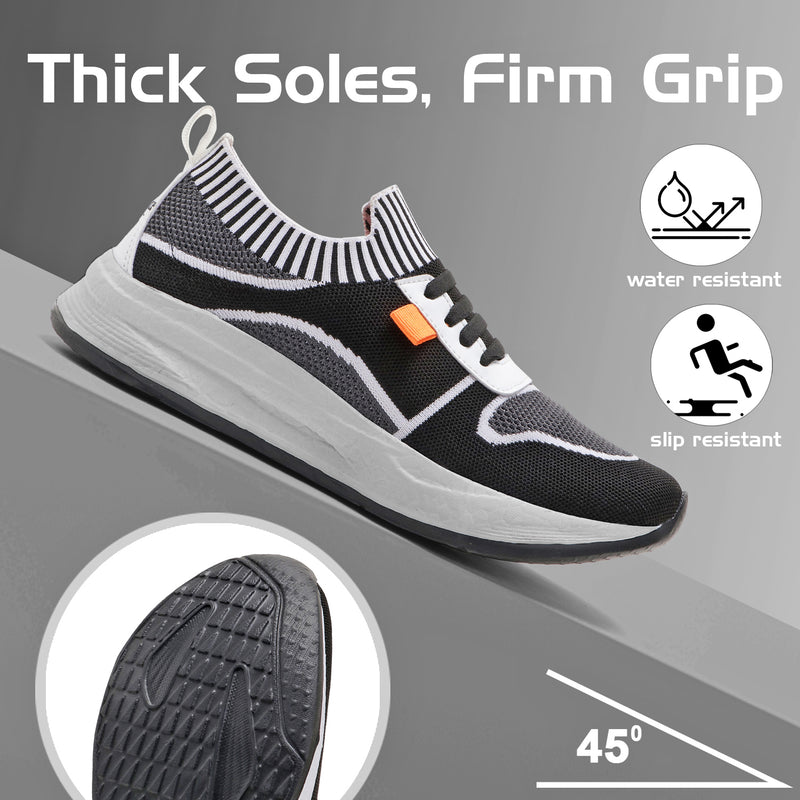SwiftStride Sports Shoes (Black & Grey)