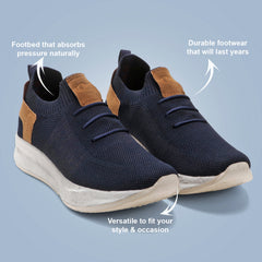 UrbanFlex Slip-On Sneakers (Navy Blue)