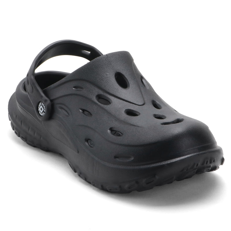 MidnightGrip Black Comfort Clogs
