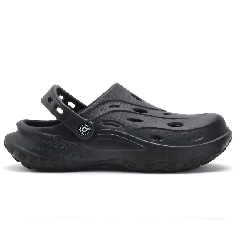 MidnightGrip Black Comfort Clogs