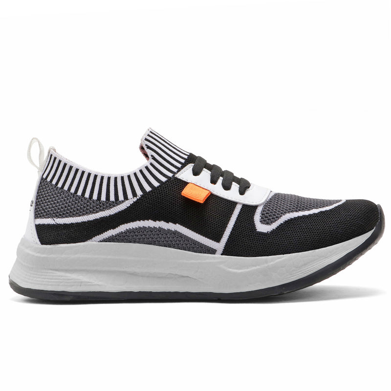 SwiftStride Sports Shoes (Black & Grey)