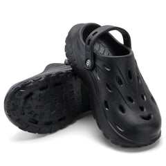 MidnightGrip Black Comfort Clogs